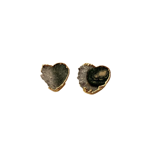 Aretes corazón escala amatista