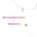 Kit choker cuarzo rosa + prenhita