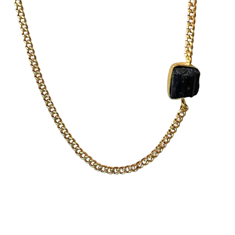 Collar turmalina negra lado