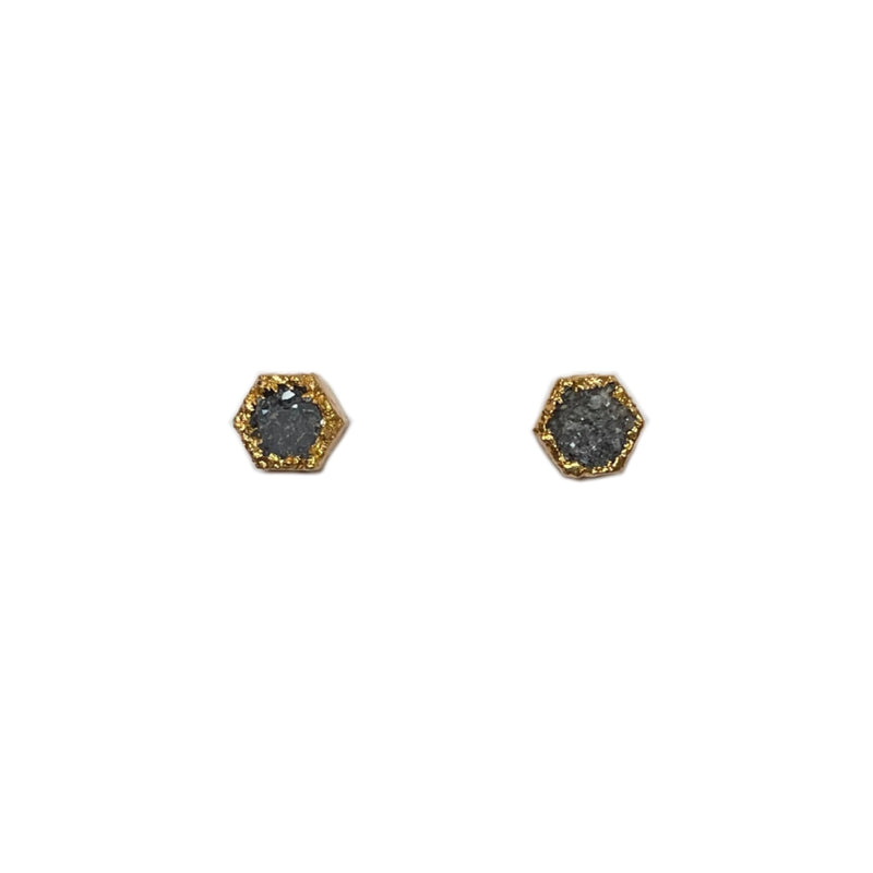 Aretes drusa de ágata hexágono
