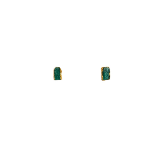 Aretes esmeralda canotillo baño oro M