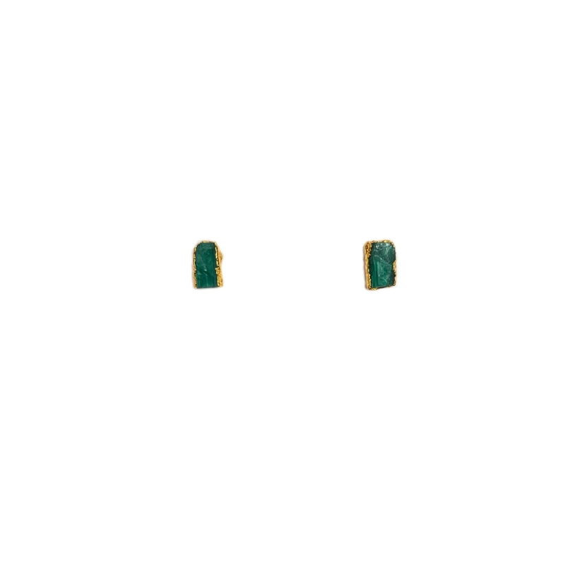 Aretes esmeralda canotillo baño oro M