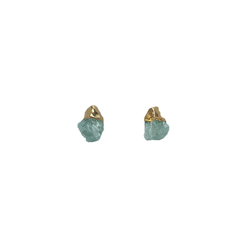 Aretes aguamarina en bruto
