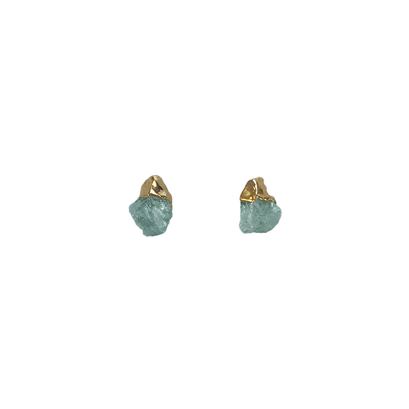Aretes aguamarina en bruto