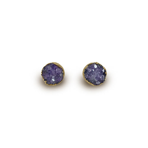 Aretes drusa de amatista