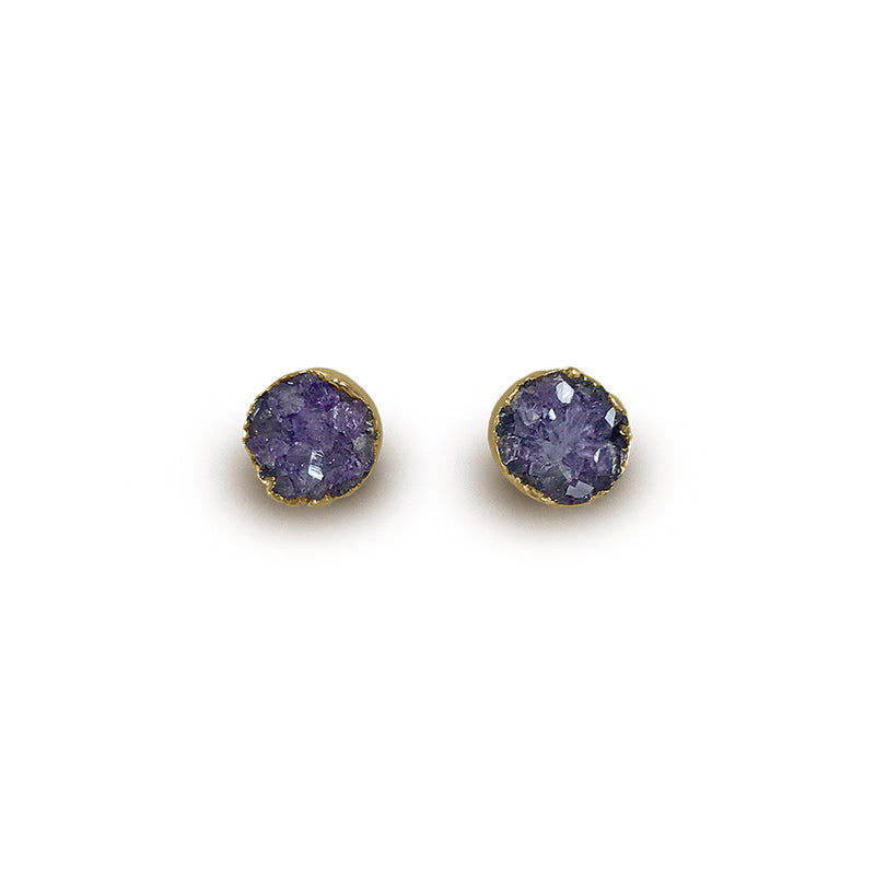 Aretes drusa de amatista