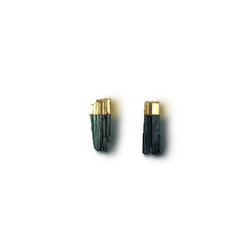 Aretes turmalina negra en bruto XL