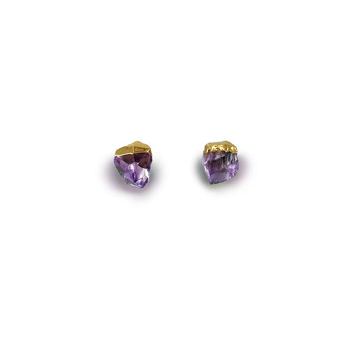 Aretes amatista en bruto