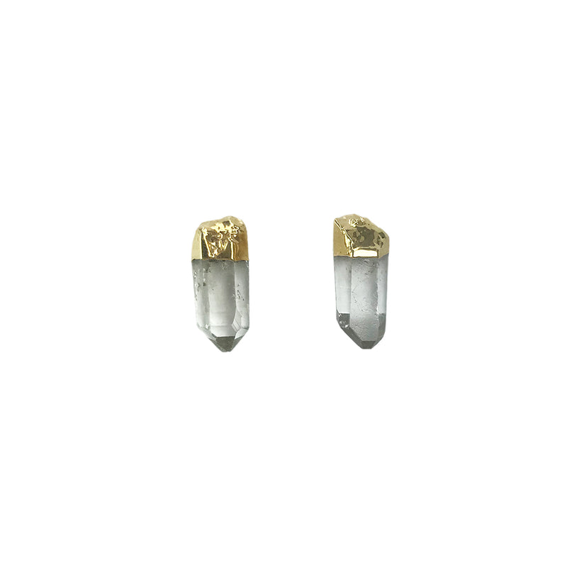 Aretes punta cuarzo cristal XL