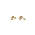 Aretes cuarzo rosa en bruto