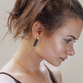 Aretes turmalina negra en bruto XL
