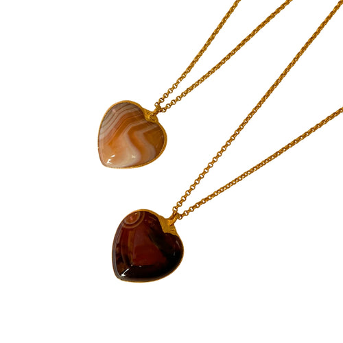 Collar corazón cornalina