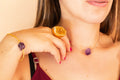 Choker piedra facetada amatista