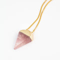 Collar Diamante XL Cuarzo Rosa