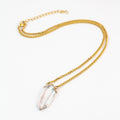 Collar punta facetada cuarzo cristal