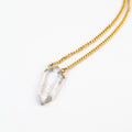 Collar punta facetada cuarzo cristal