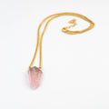 Collar punta facetada cuarzo rosa
