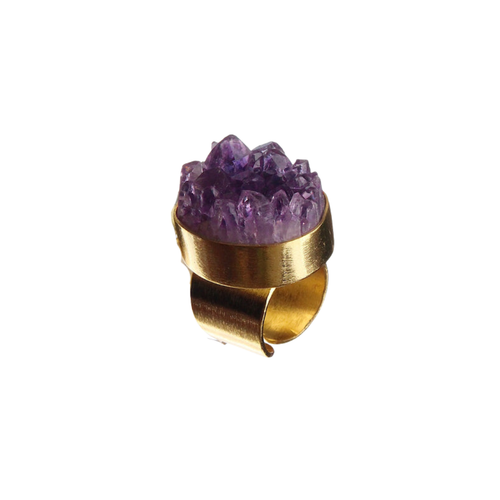 Anillo Drusa de Amatista