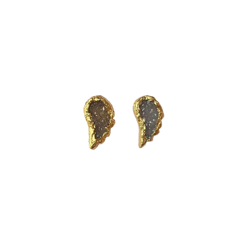 Aretes drusa de ágata alas