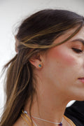 Aretes drusa de ágata hexágono