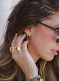 Aretes turmalina negra en bruto